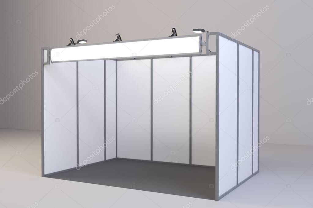 Modularer Messestand mit Beleuchtung